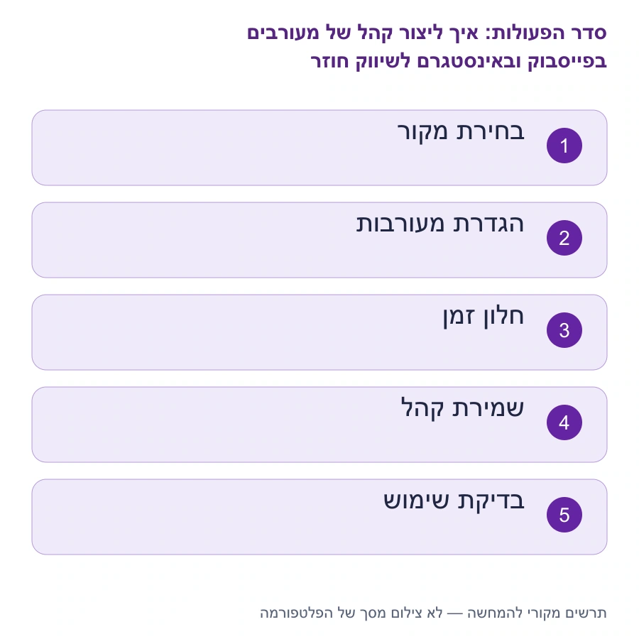 מפת השלבים: איך ליצור קהל של מעורבים בפייסבוק ובאינסטגרם לשיווק חוזר