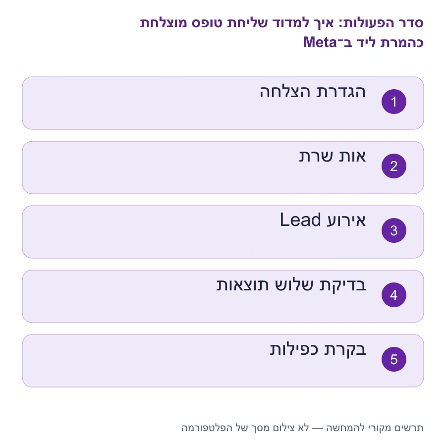 מפת השלבים: איך למדוד שליחת טופס מוצלחת כהמרת ליד ב־Meta