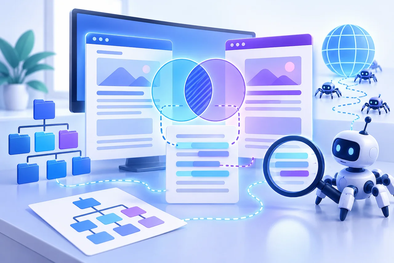 איך לבדוק חפיפה בין שני עמודים ב־Search Console בלי למחוק אותם