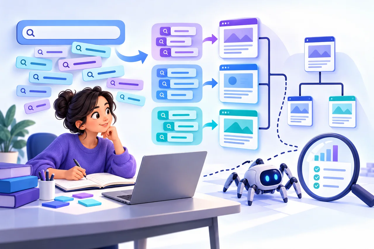 איור מקורי: איך לבצע מחקר מילות מפתח ל־SEO ולמפות כל כוונה לעמוד אחד